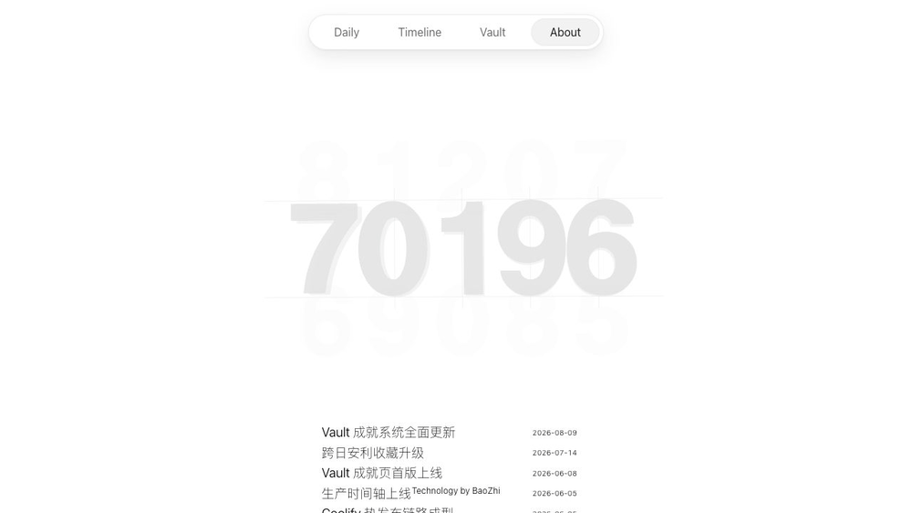 About 页:近十万条消息的计数器与站点更新日志