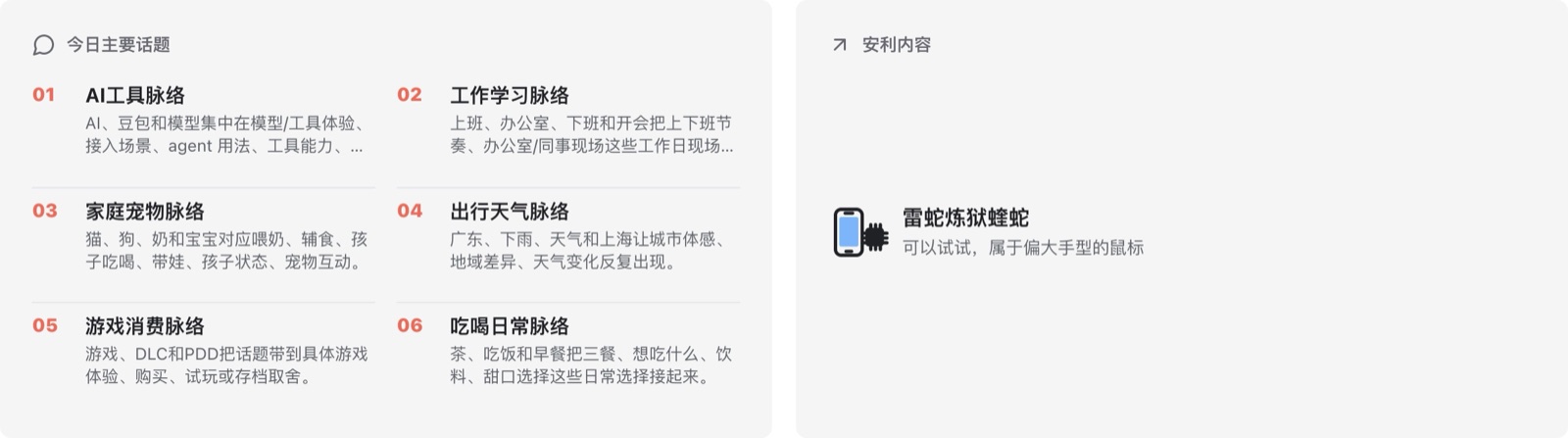 今日主要话题脉络与当日安利